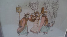 Load image into Gallery viewer, Antique Dancing Ladies Lithograph Print 1800's in Frame Framed