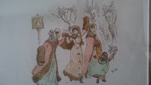 Load image into Gallery viewer, Antique Dancing Ladies Lithograph Print 1800's in Frame Framed