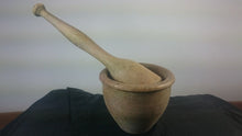 Load image into Gallery viewer, Antique Wooden Apothecary Mortar and Pestle Set Primitive Original 1800's