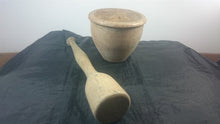 Load image into Gallery viewer, Antique Wooden Apothecary Mortar and Pestle Set Primitive Original 1800's