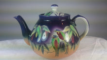 Load image into Gallery viewer, Vintage Art Deco Ceramic Pottery Teapot 1920's - 1930's Colorful Purple Orange Red Pink White Antique