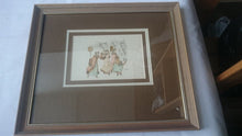 Load image into Gallery viewer, Antique Dancing Ladies Lithograph Print 1800's in Frame Framed