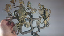 Load image into Gallery viewer, Antique Victorian Farm Barn Dinner Bell Primitive Wrought Iron Metal Folk Art  Mid to Late 1800's Original Hand Made Art Sculpture Ornate