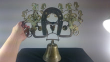 Load image into Gallery viewer, Antique Victorian Farm Barn Dinner Bell Primitive Wrought Iron Metal Folk Art  Mid to Late 1800's Original Hand Made Art Sculpture Ornate