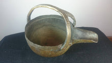 Load image into Gallery viewer, Antique Georgian Hand Forged Brass Metal Fireplace Pot Kettle Primitive Early 1800's Primitive Unusual and Rare
