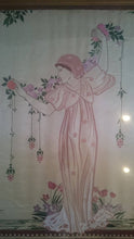 Load image into Gallery viewer, Antique Arts and Crafts Art Nouveau Lady Portrait Embroidery on Silk in Original Frame Hand Embroidered and Art Painting  Late 1800's