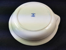 Load image into Gallery viewer, Antique Victorian Baby Plate Food Warmer 1800's Ceramic Pottery Original Blue and White Transfer Ware