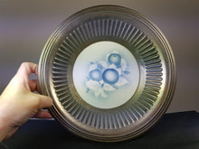 Load image into Gallery viewer, Antique Silver Metal and Ceramic Pottery Tile Bowl with Oranges and Orange Tree Blossoms Early 1900's