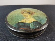 Load image into Gallery viewer, Antique Georgian Hand Painted Lady Portrait Paper Papier Mache Patch or Snuff Box  Early 1800's