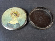 Load image into Gallery viewer, Antique Georgian Hand Painted Lady Portrait Paper Papier Mache Patch or Snuff Box  Early 1800's