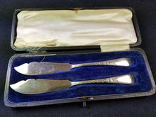 Load image into Gallery viewer, Antique Silver Plated Butter Knife Flatware Set of 2 in Original Box Early 1900's Edwardian Sheffield England