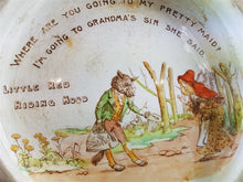 Load image into Gallery viewer, Antique Little Red Riding Hood Baby Plate Bowl  Late 1800's - Early 1900's Original Nursery Ware England English Ceramic Porcelain Victorian