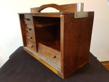 Load image into Gallery viewer, Vintage Wooden Chest of Drawers Storage Box for Supplies Tools or Jewelry with Top Handle for Carrying