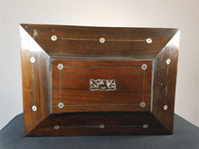Load image into Gallery viewer, Antique Wood and Mother of Pearl Deer Inlay Jewelry or Trinket Box Victorian 1800's Wooden Storage Box