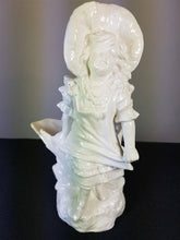 Load image into Gallery viewer, Antique Victorian Bisque Porcelain Girl Posy Flower Vase Figurine Late 1800's Original