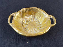 Load image into Gallery viewer, Antique Miniature Solid Brass Wicker Basket Figurine Sculpture Victorian 1800's Original Made in England