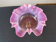 Load image into Gallery viewer, Antique Victorian Cranberry and Vaseline Glass Candy Bowl Compote Dish 1800's