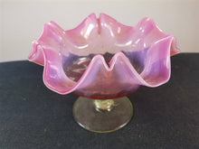 Load image into Gallery viewer, Antique Victorian Cranberry and Vaseline Glass Candy Bowl Compote Dish 1800's