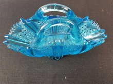 Load image into Gallery viewer, Antique Victorian Blue Pressed Glass Basket Figurine 1800's