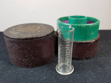Load image into Gallery viewer, Antique Medicine Glass Minim Measure in Original Case Box Victorian Etched Glass Original