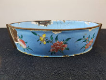 Load image into Gallery viewer, Antique Chinese Copper and Enamel Oval Rice Bowl Hand Painted