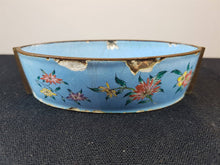 Load image into Gallery viewer, Antique Chinese Copper and Enamel Oval Rice Bowl Hand Painted