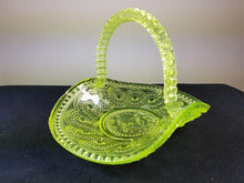 Load image into Gallery viewer, Antique Yellow Uranium Glass Basket Bowl Early 1900's Original