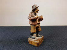 Load image into Gallery viewer, Antique Miniature Hand Carved Wood Man Wooden Carving Statue Sculpture Figurine Vintage Hand Made Original Folk Art