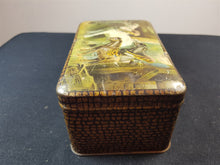 Load image into Gallery viewer, Antique Victorian Tin Metal Box Illustrated with Man and Horses in Stable Late 1800's - Early 1900's Original