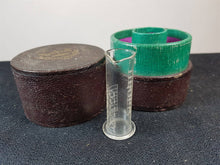 Load image into Gallery viewer, Antique Medicine Glass Minim Measure in Original Case Box Victorian Etched Glass Original