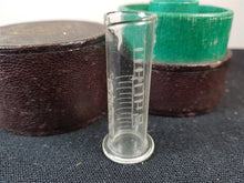 Load image into Gallery viewer, Antique Medicine Glass Minim Measure in Original Case Box Victorian Etched Glass Original