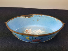 Load image into Gallery viewer, Antique Chinese Copper and Enamel Oval Rice Bowl Hand Painted
