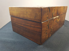Load image into Gallery viewer, Antique Wooden Inlaid Jewelry Trinket Box Tunbridge Marquetry Wood Inlay Late 1800's Original