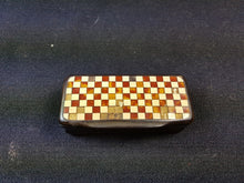 Load image into Gallery viewer, Antique Inlaid Stag Deer Horn Snuff Box Victorian Checkered Inlay 1800's Original
