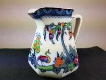 Load image into Gallery viewer, Antique Jug or Pitcher with Exotic Birds Pattern Victorian 1800's Keeling Losol Ware Ceramic Pottery