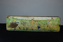 Load image into Gallery viewer, Antique French Pen or Pencil Storage Box with Illustrated Children Skating on the Top Paper Mache