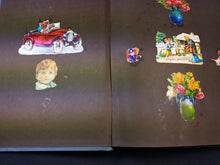 Load image into Gallery viewer, Antique Scrapbook with Victorian Edwardian and Art Deco Paper Scraps Images Early 1900's Scrap Book Original 32 Pages Scrap Book Album