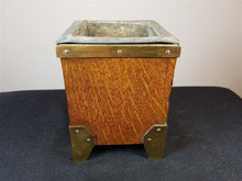 Load image into Gallery viewer, Antique Planter Plant Pot Wood and Brass with Lead Lining Arts and Crafts Movement Late 1800's