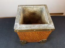 Load image into Gallery viewer, Antique Planter Plant Pot Wood and Brass with Lead Lining Arts and Crafts Movement Late 1800's