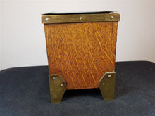 Load image into Gallery viewer, Antique Planter Plant Pot Wood and Brass with Lead Lining Arts and Crafts Movement Late 1800's