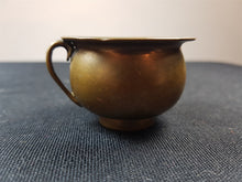 Load image into Gallery viewer, Antique Miniature Hand Turned Brass Metal Cup Mug with Silver Coin Inside 1800's