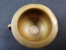 Load image into Gallery viewer, Antique Miniature Hand Turned Brass Metal Cup Mug with Silver Coin Inside 1800's