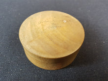 Load image into Gallery viewer, Antique Round Wooden Jewelry or Trinket Box Early 1900's Treen Wood