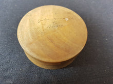 Load image into Gallery viewer, Antique Round Wooden Jewelry or Trinket Box Early 1900's Treen Wood