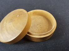 Load image into Gallery viewer, Antique Round Wooden Jewelry or Trinket Box Early 1900's Treen Wood