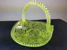 Load image into Gallery viewer, Antique Yellow Uranium Glass Basket Bowl Early 1900's Original
