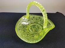 Load image into Gallery viewer, Antique Yellow Uranium Glass Basket Bowl Early 1900's Original