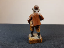 Load image into Gallery viewer, Antique Miniature Hand Carved Wood Man Wooden Carving Statue Sculpture Figurine Vintage Hand Made Original Folk Art