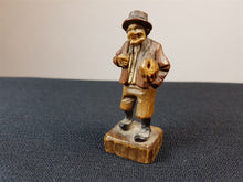 Load image into Gallery viewer, Antique Miniature Hand Carved Wood Man Wooden Carving Statue Sculpture Figurine Vintage Hand Made Original Folk Art