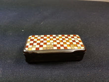 Load image into Gallery viewer, Antique Inlaid Stag Deer Horn Snuff Box Victorian Checkered Inlay 1800's Original